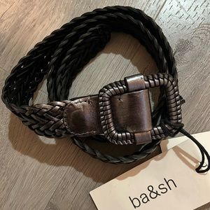 Ba &sh new woven silver belt